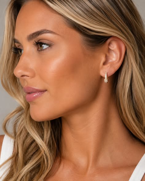 Stone Hoop Earrings