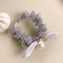 Pearl Chiffon Scrunchies (5)