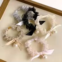 Pearl Chiffon Scrunchies (5)