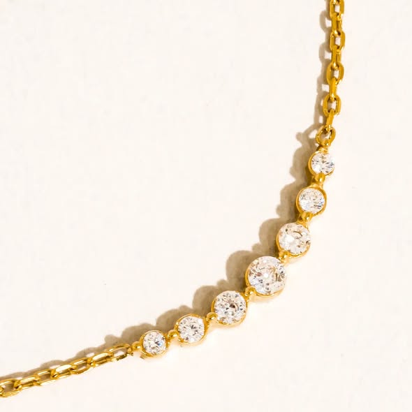 Precious Cubic Stone Necklace