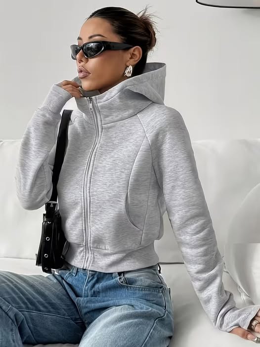 High Collar Chic Hoodie