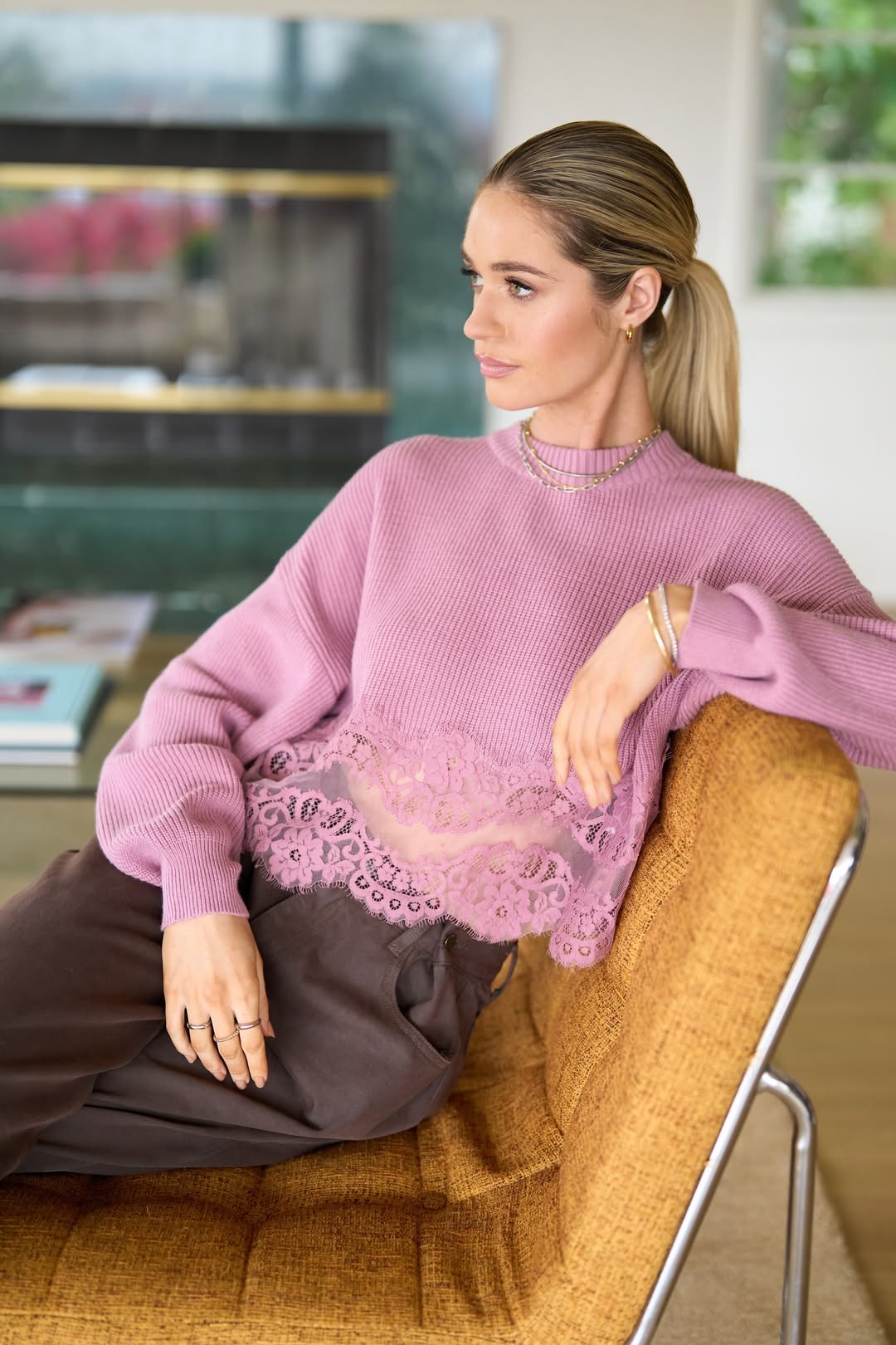 Lace Trim Sweater