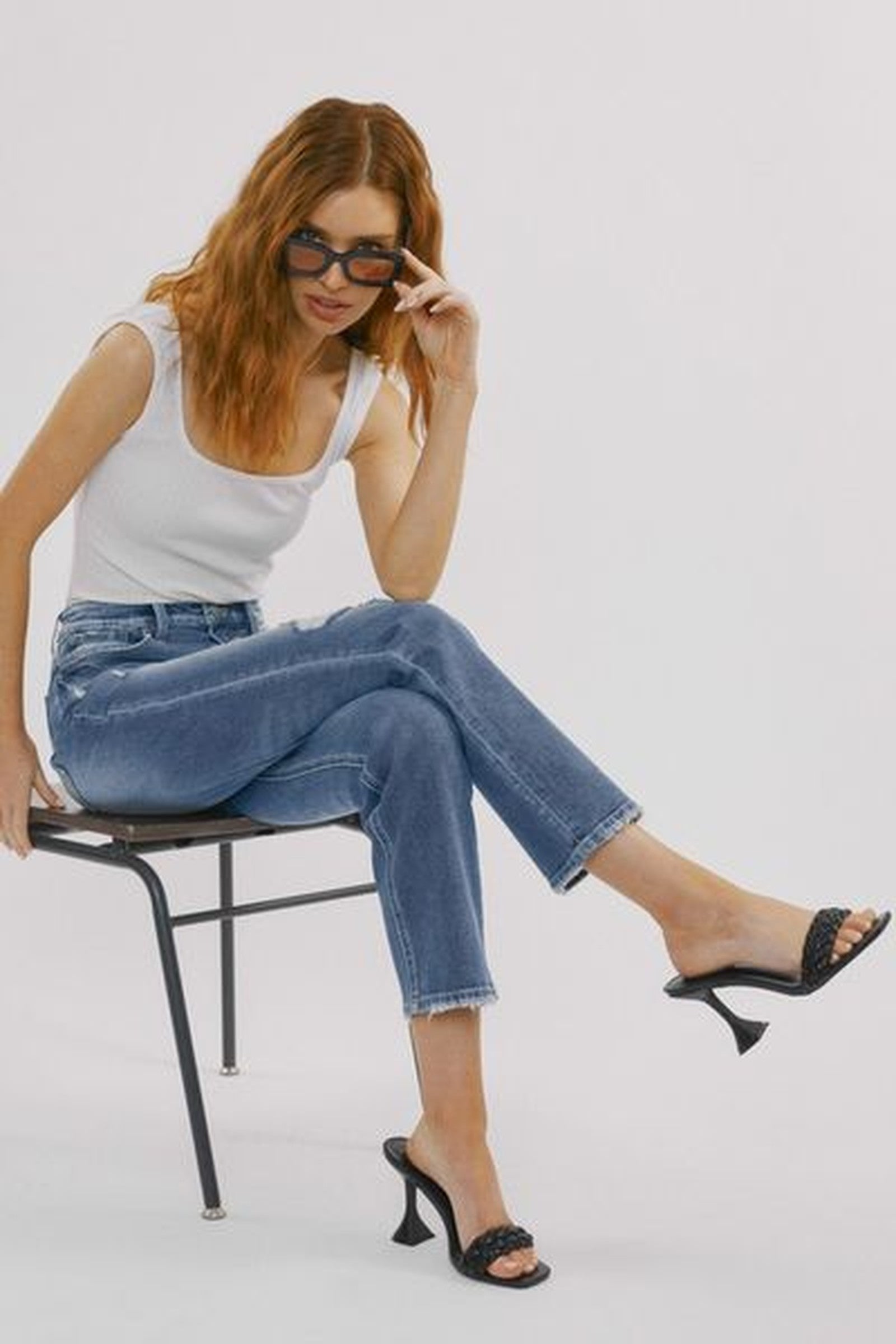 Kancan Straight Fit Boyfriend Jeans