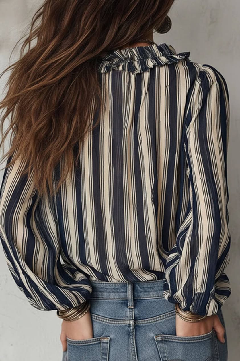 Stripe Ruffle Blouse