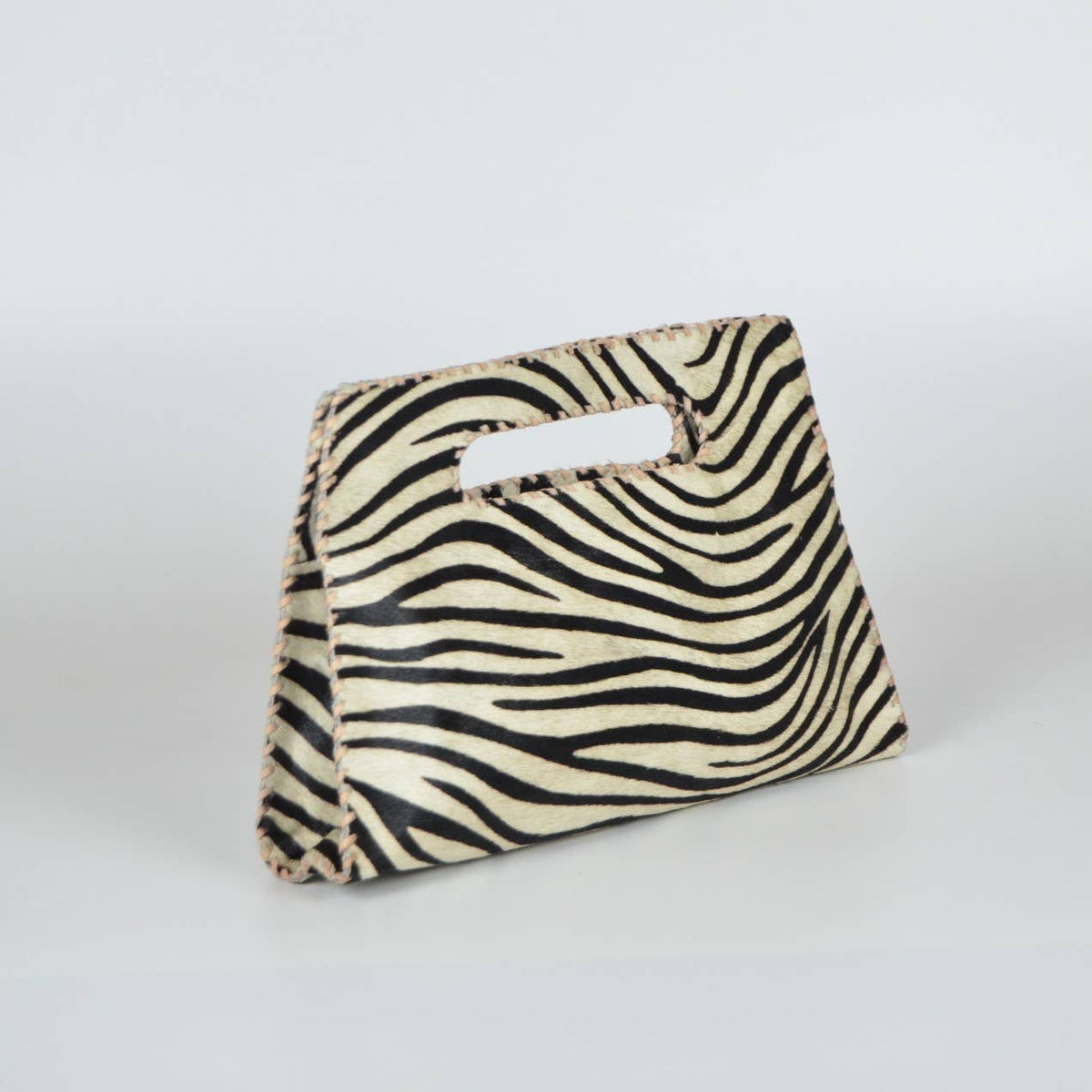 Mia Printed Hairon Leather Clutch