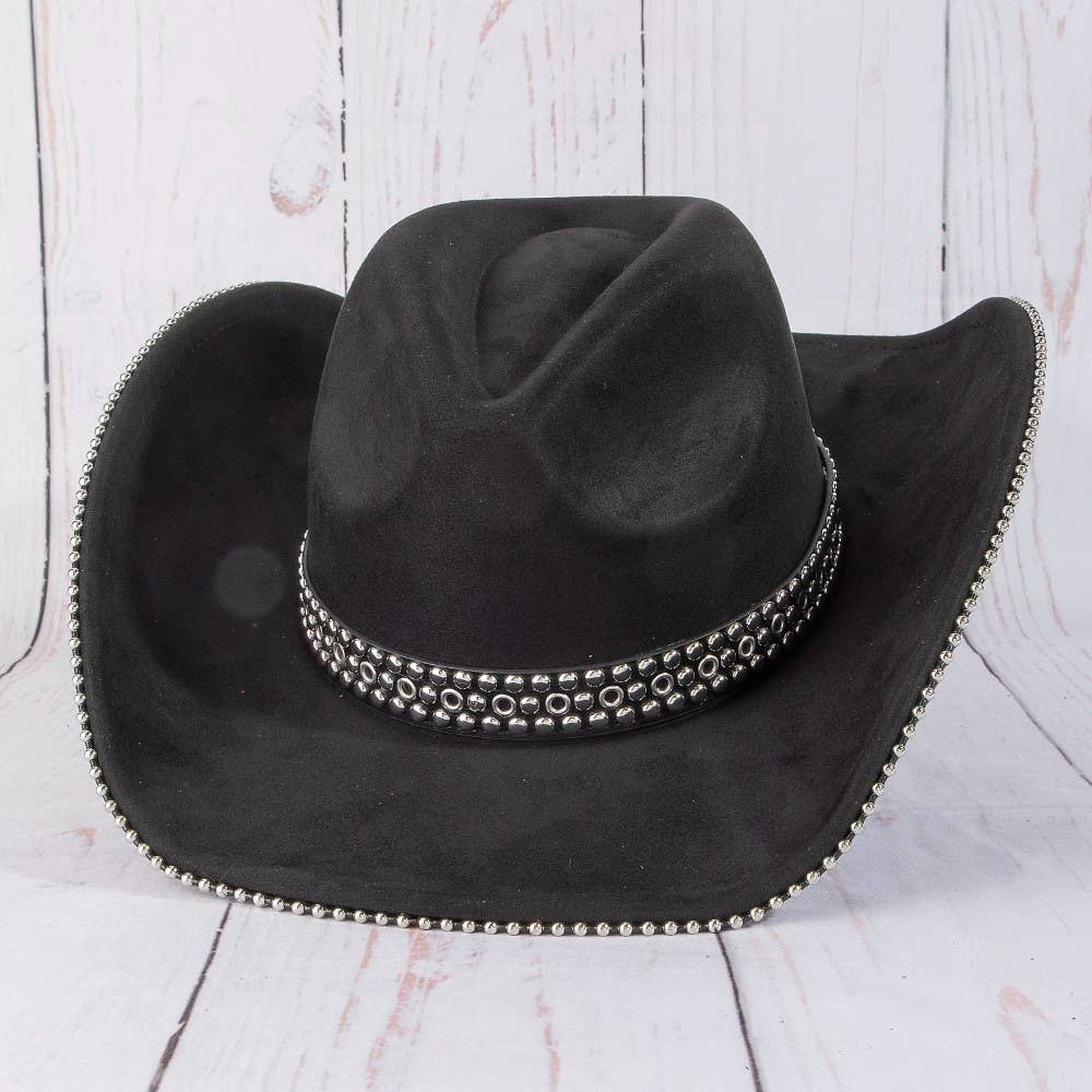 Studded Trim Western Cowboy Hat
