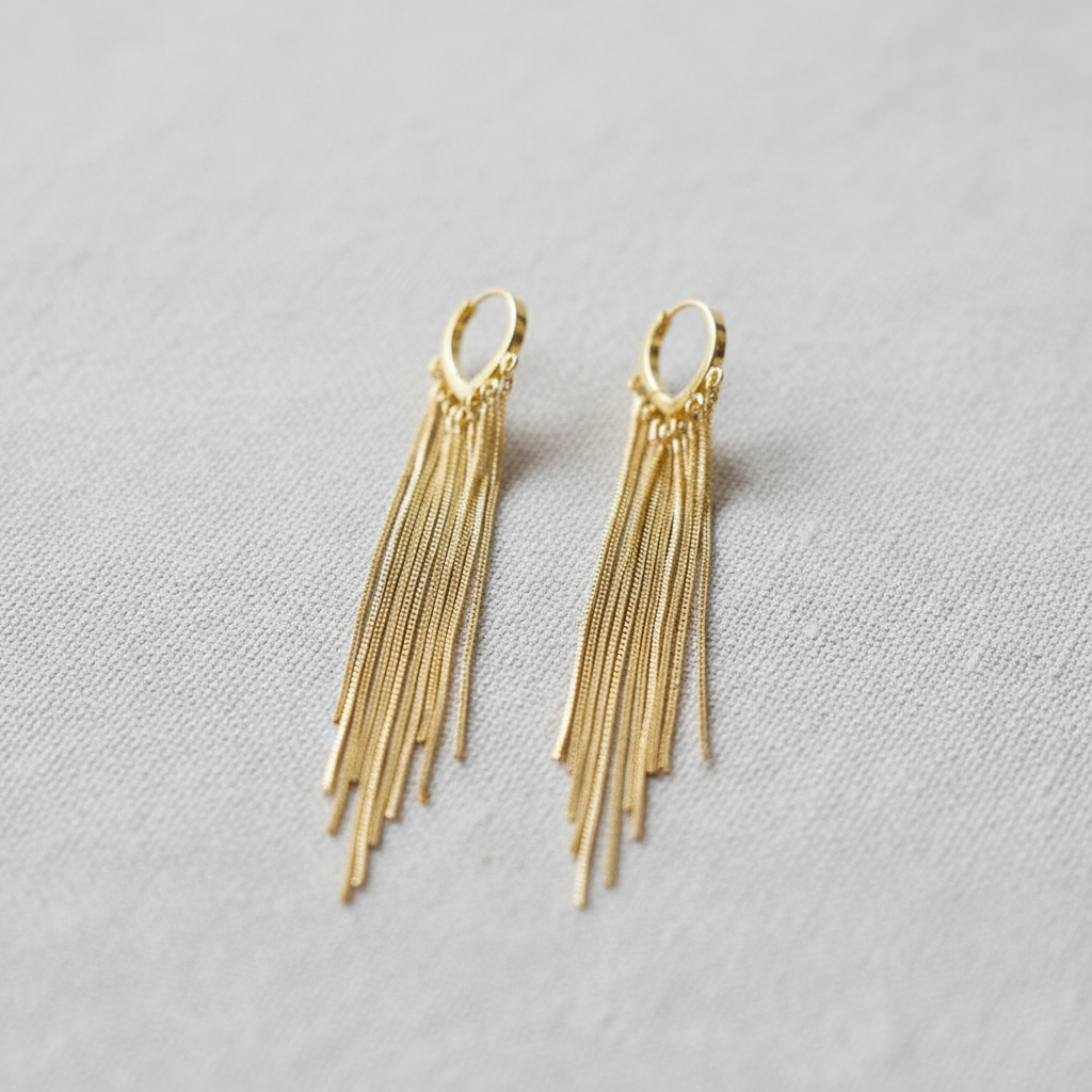 Heart Tassel Drop Earrings