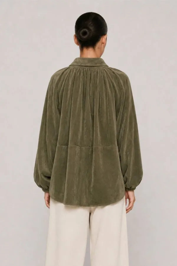 Olive Vegan Suede Jacket