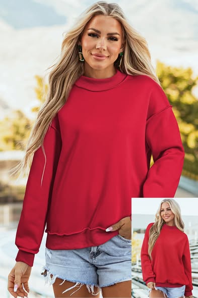 Luxe Mock Neck Reversible Sweatshirt