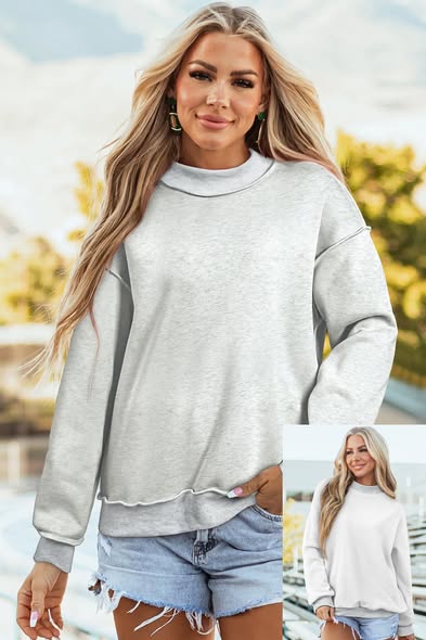 Luxe Mock Neck Reversible Sweatshirt