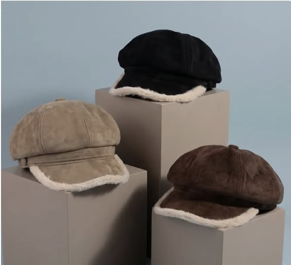 Sherpa Newsboy Cabbie Cap