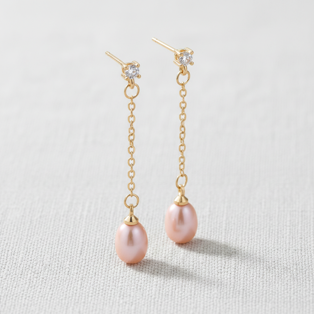 Long Tassel Pearl Drop Earrings