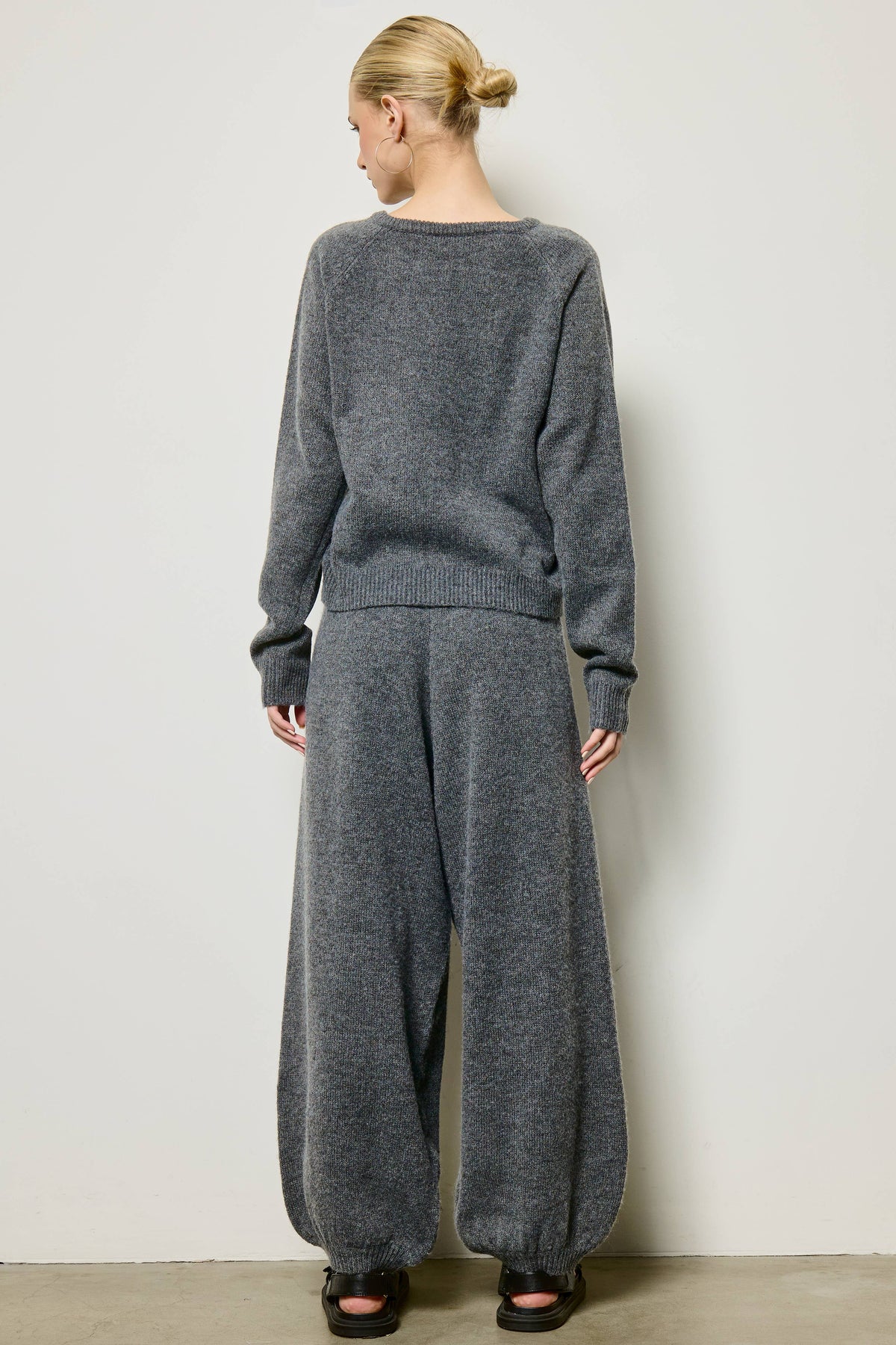 Brushed Knit Cardigan & Balloon Pant Set