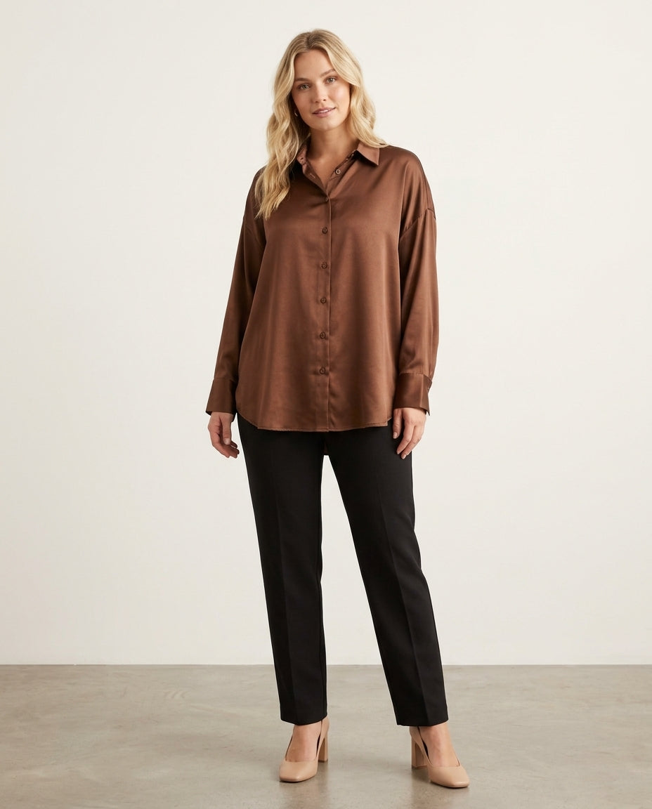 Loose Fit Satin Blouse