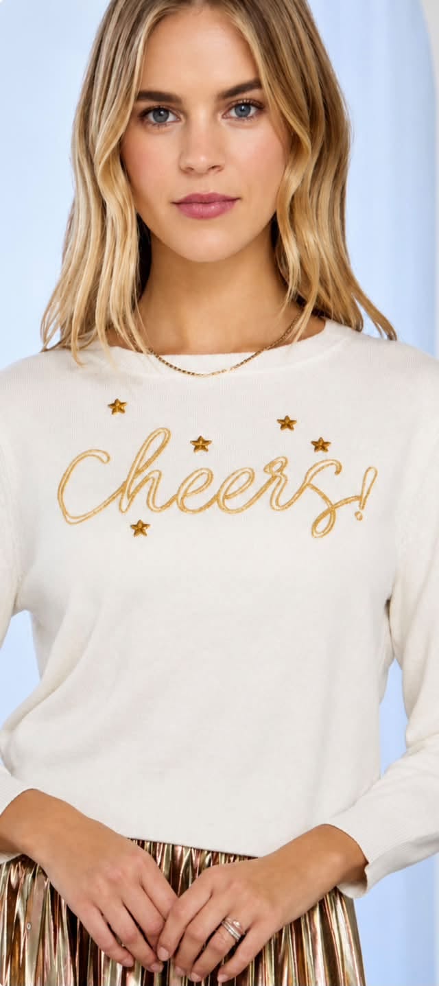 BEADED Cheers Luxe Sweater