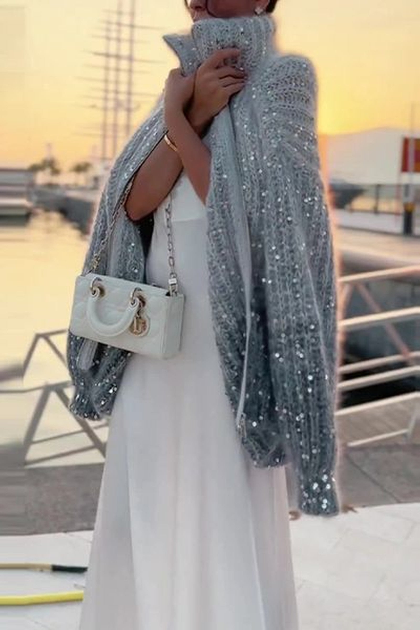 Woven Zip Sweater