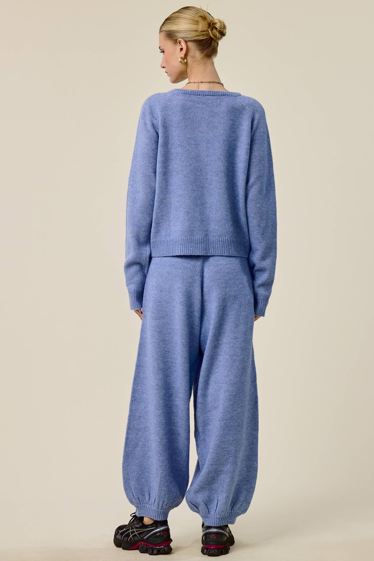 Brushed Knit Cardigan & Balloon Pant Set