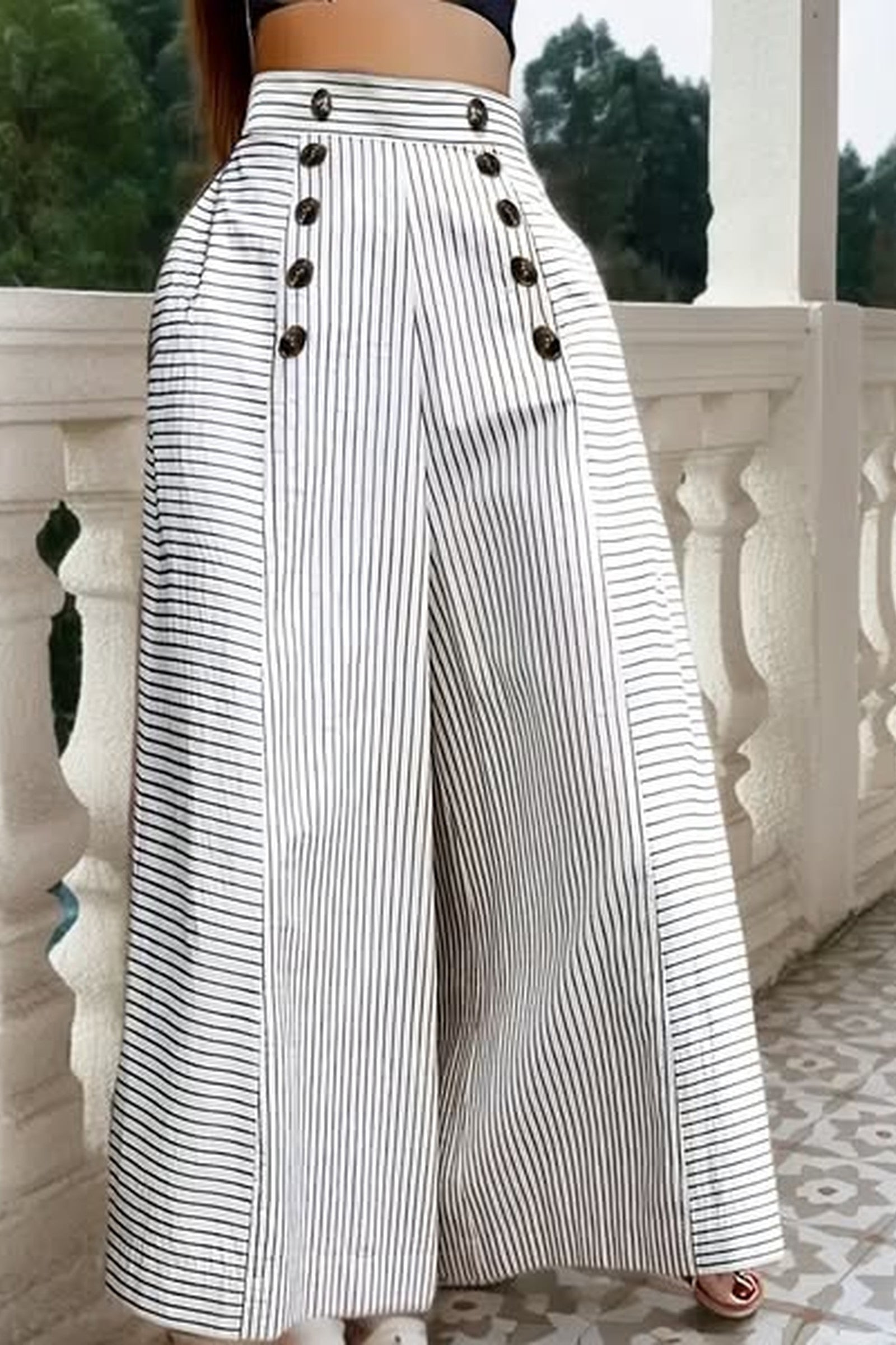 Stripe Wide Leg Pant