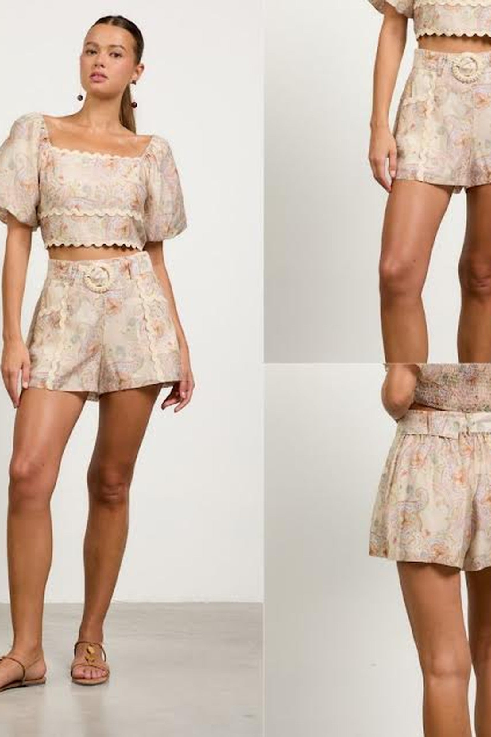 Mixed Tropical Print Shorts
