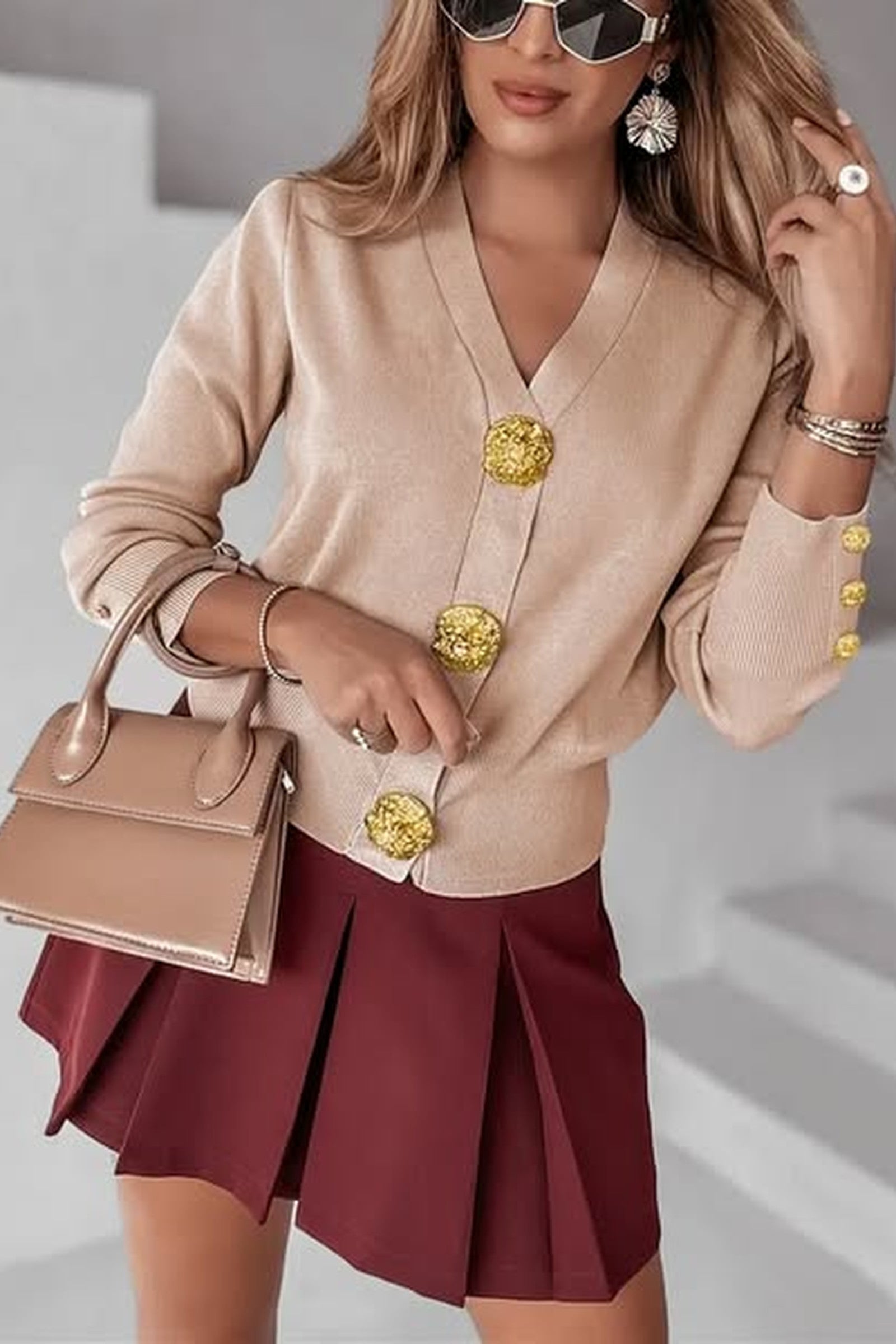 Big Gold Button Sweater