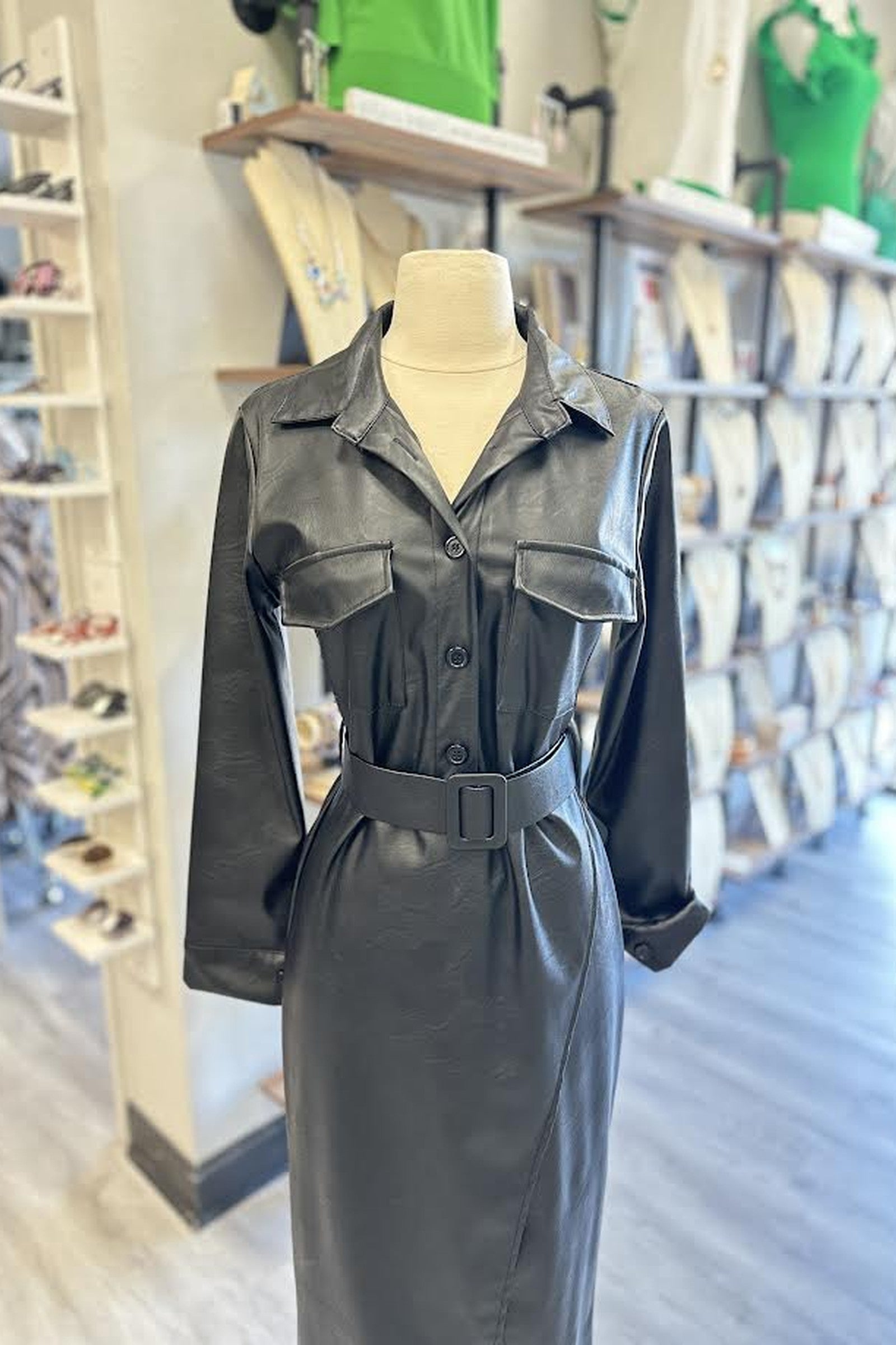 Leather Long Dress