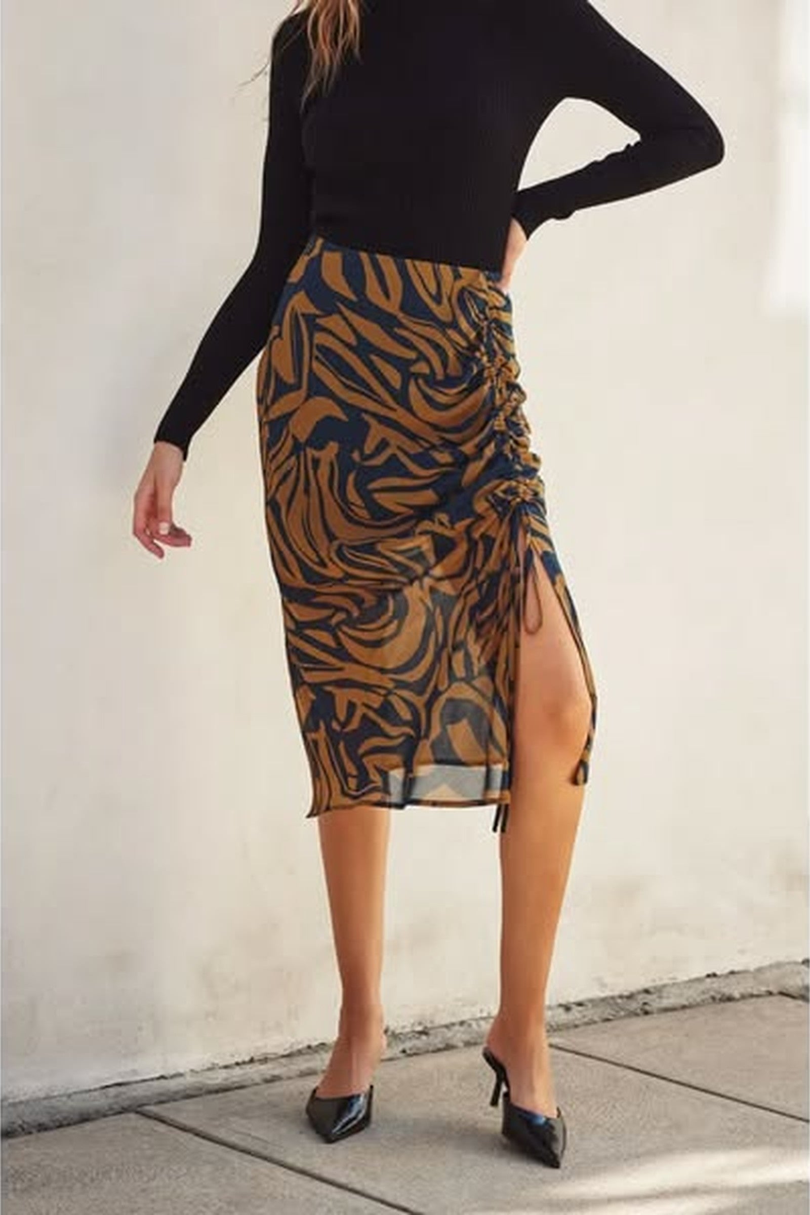 Printed Midi Skirt