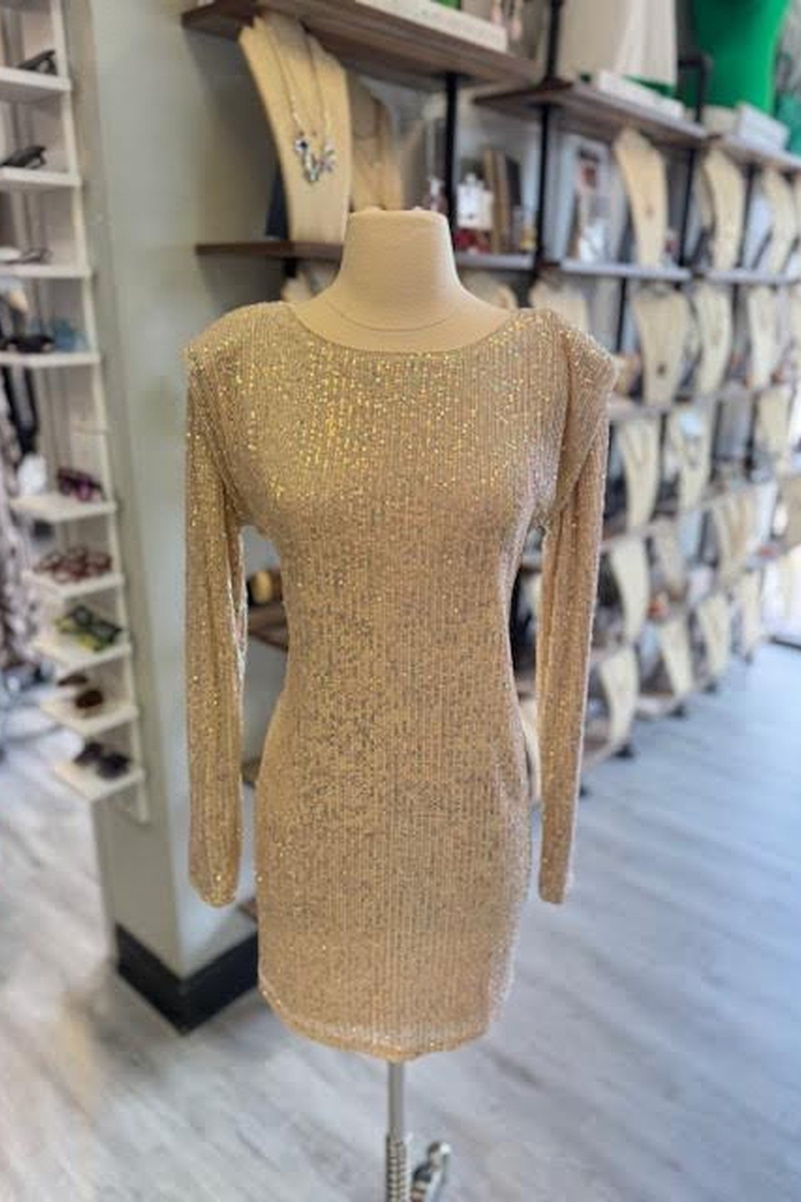 Puff Sequin Dress