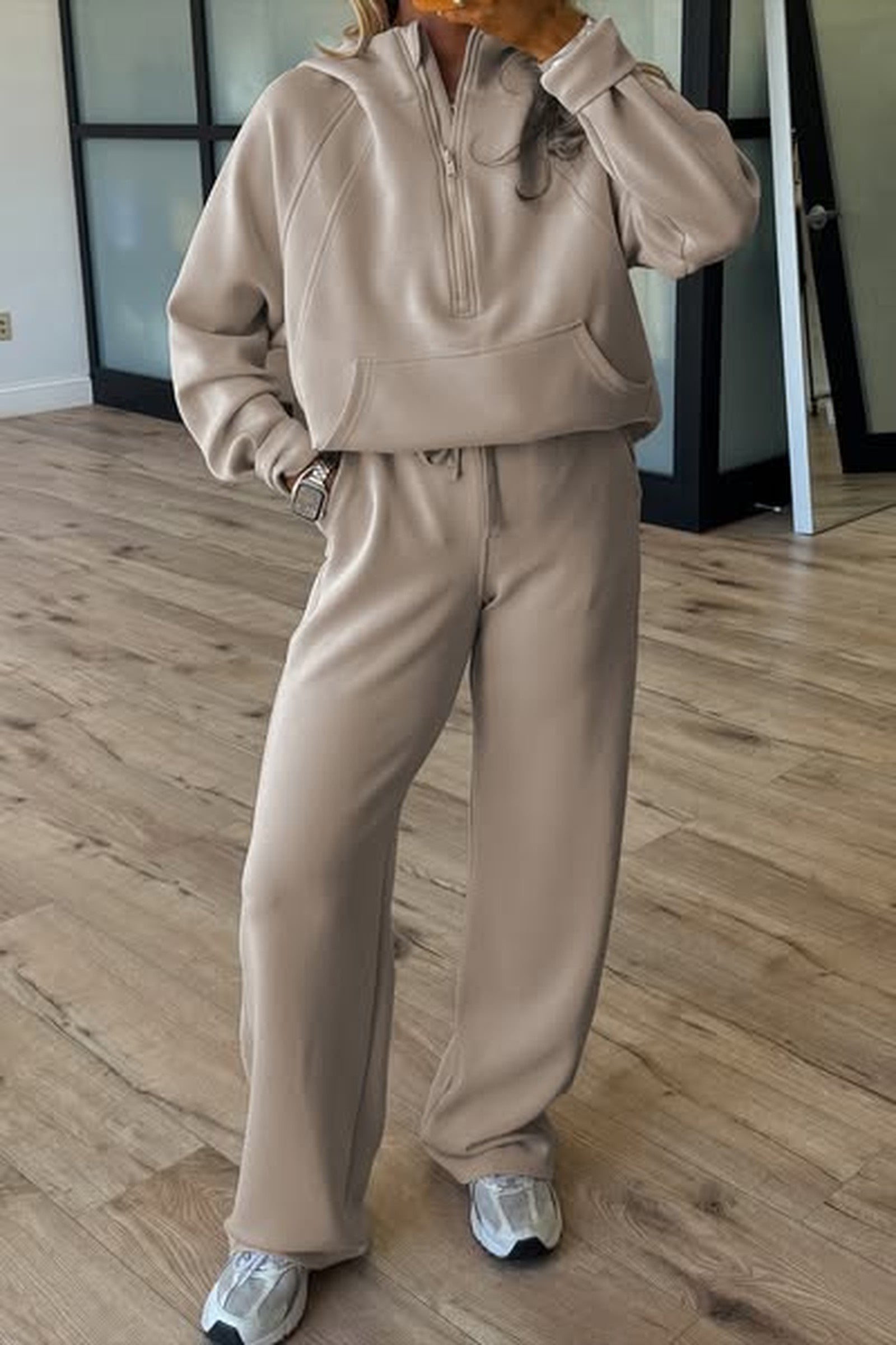 Zip Tunic Hoodie Set
