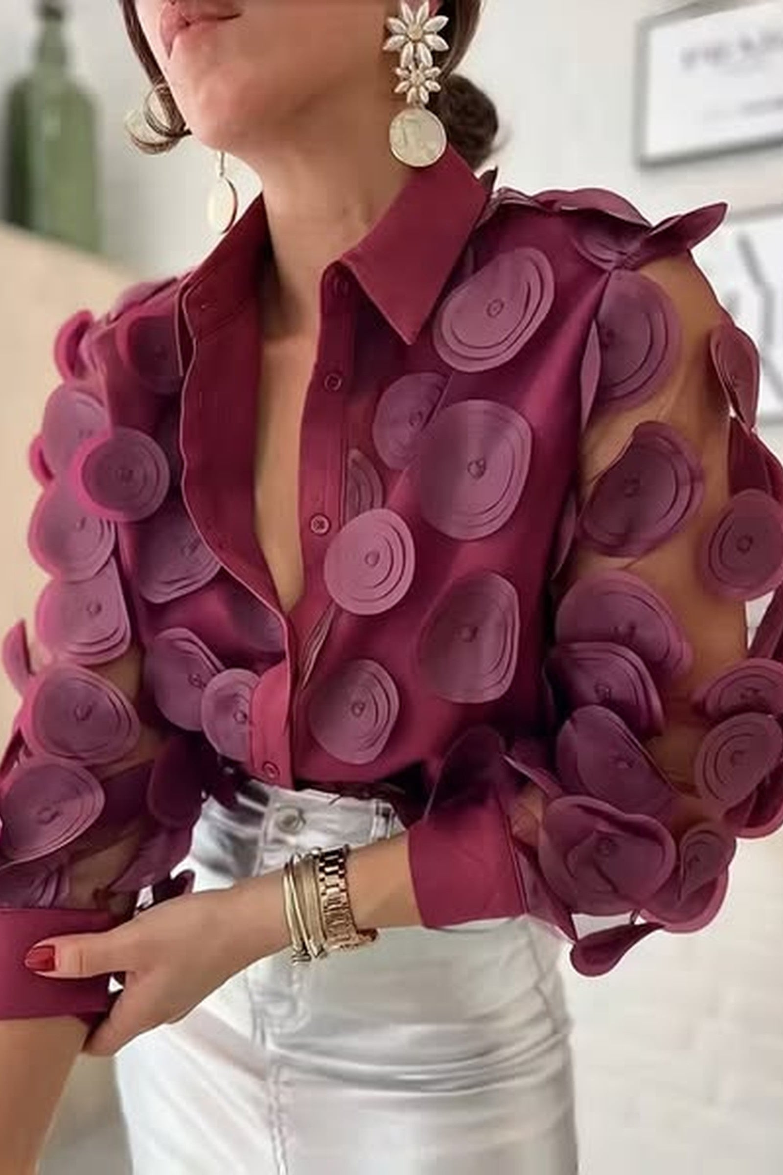 3D Sheer Blouse
