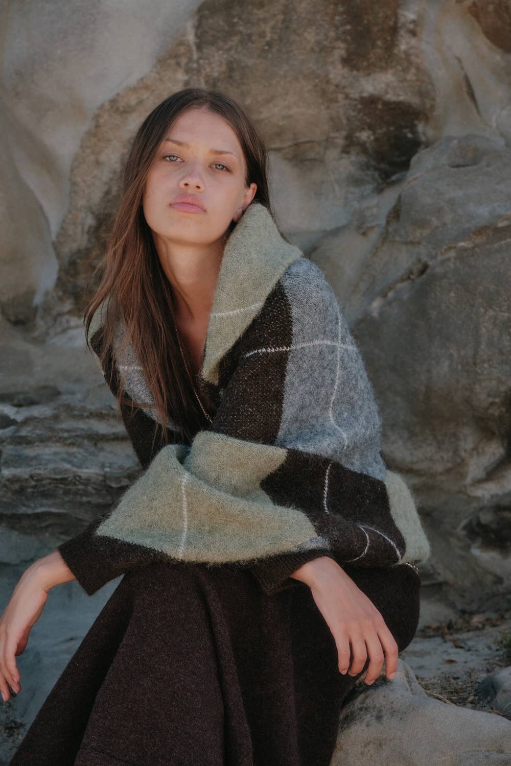 Argyle Jacquard-Knit Cardigan