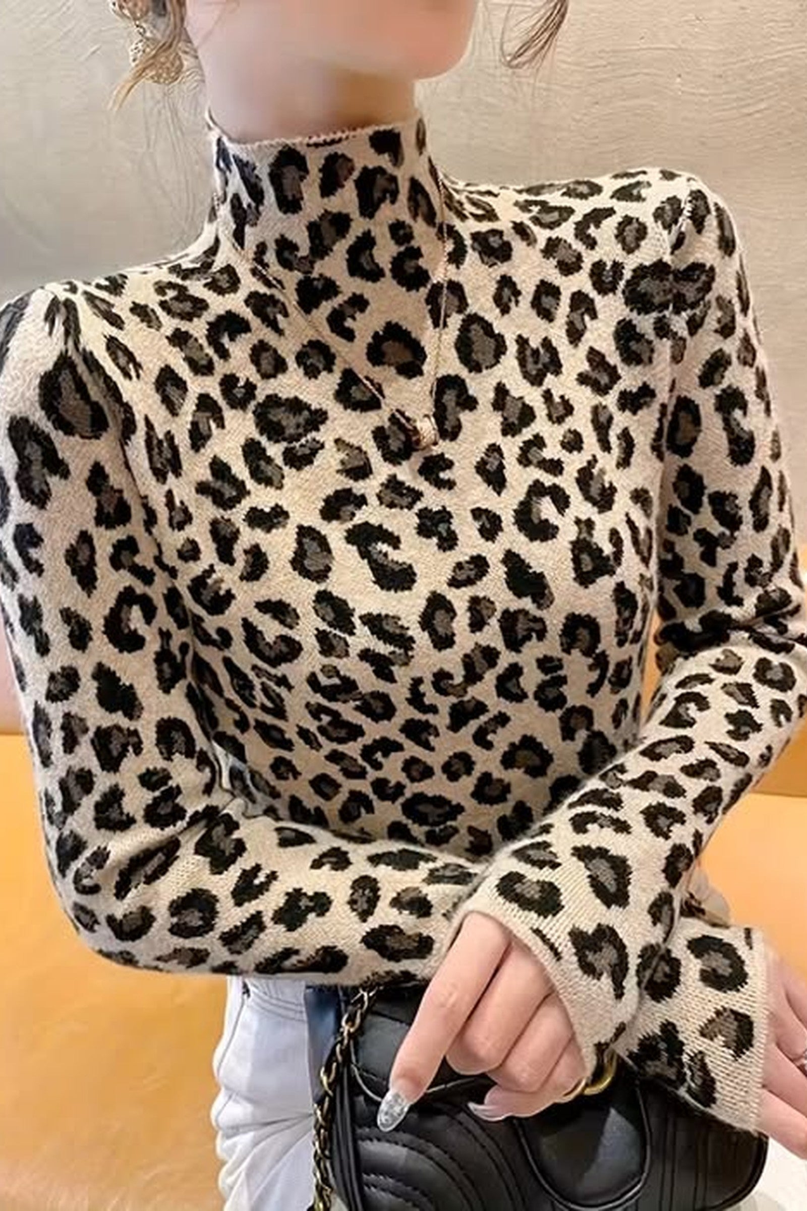 Leopard Turtleneck