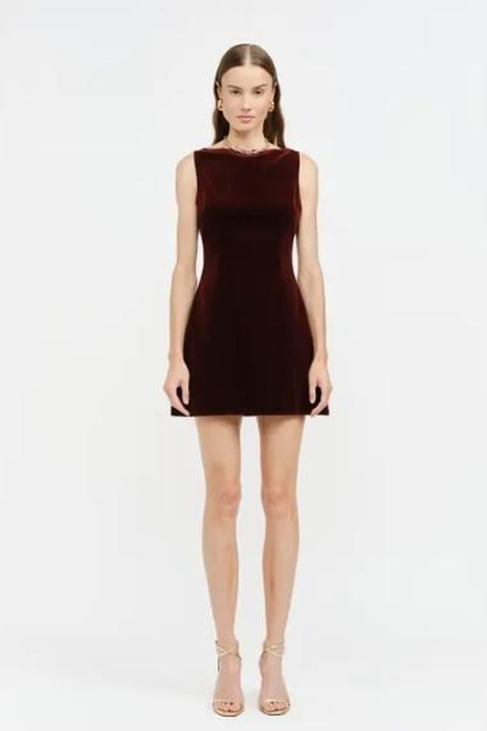 Velour V Neck Dress
