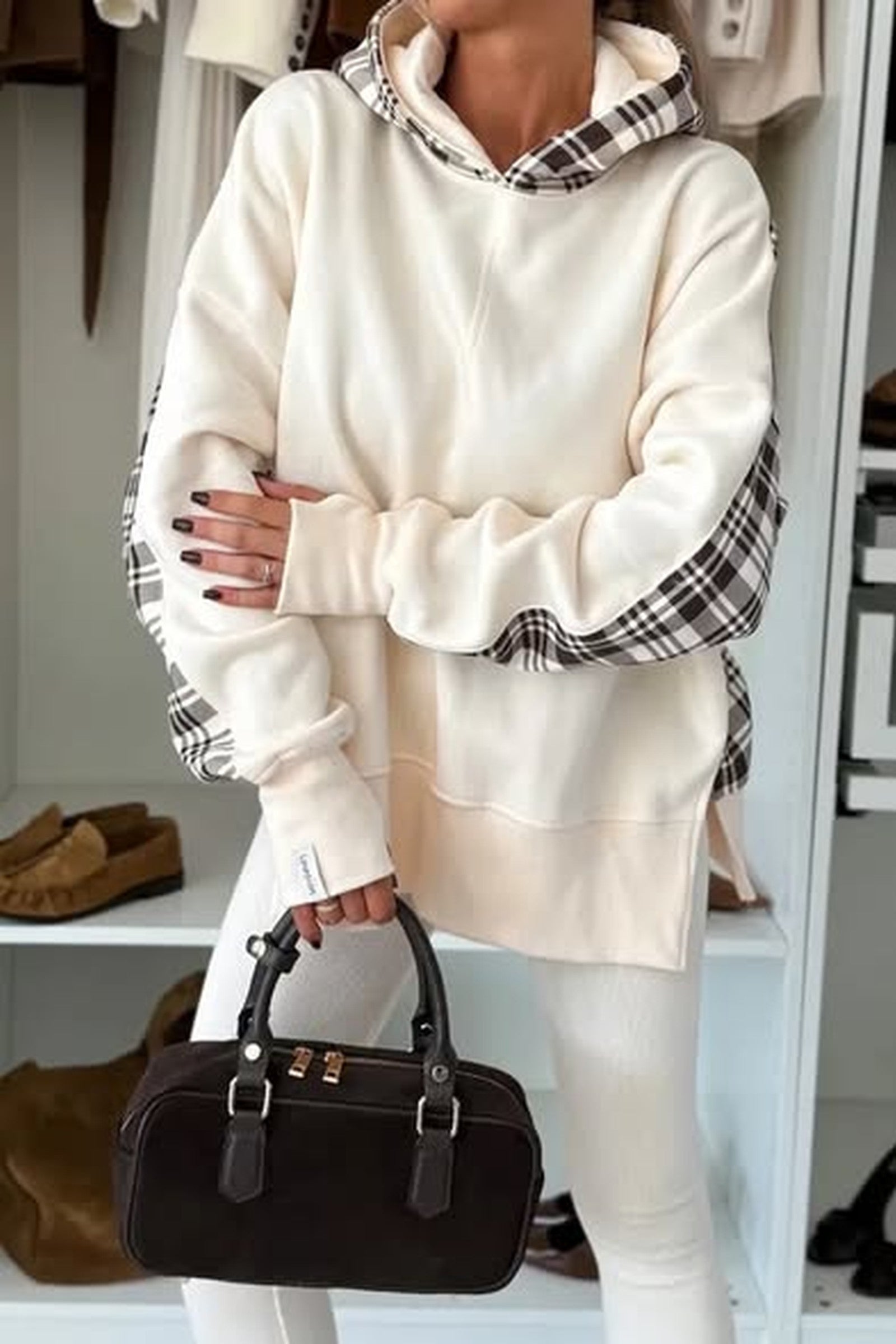 Plaid Hoodie Sweatshirt
