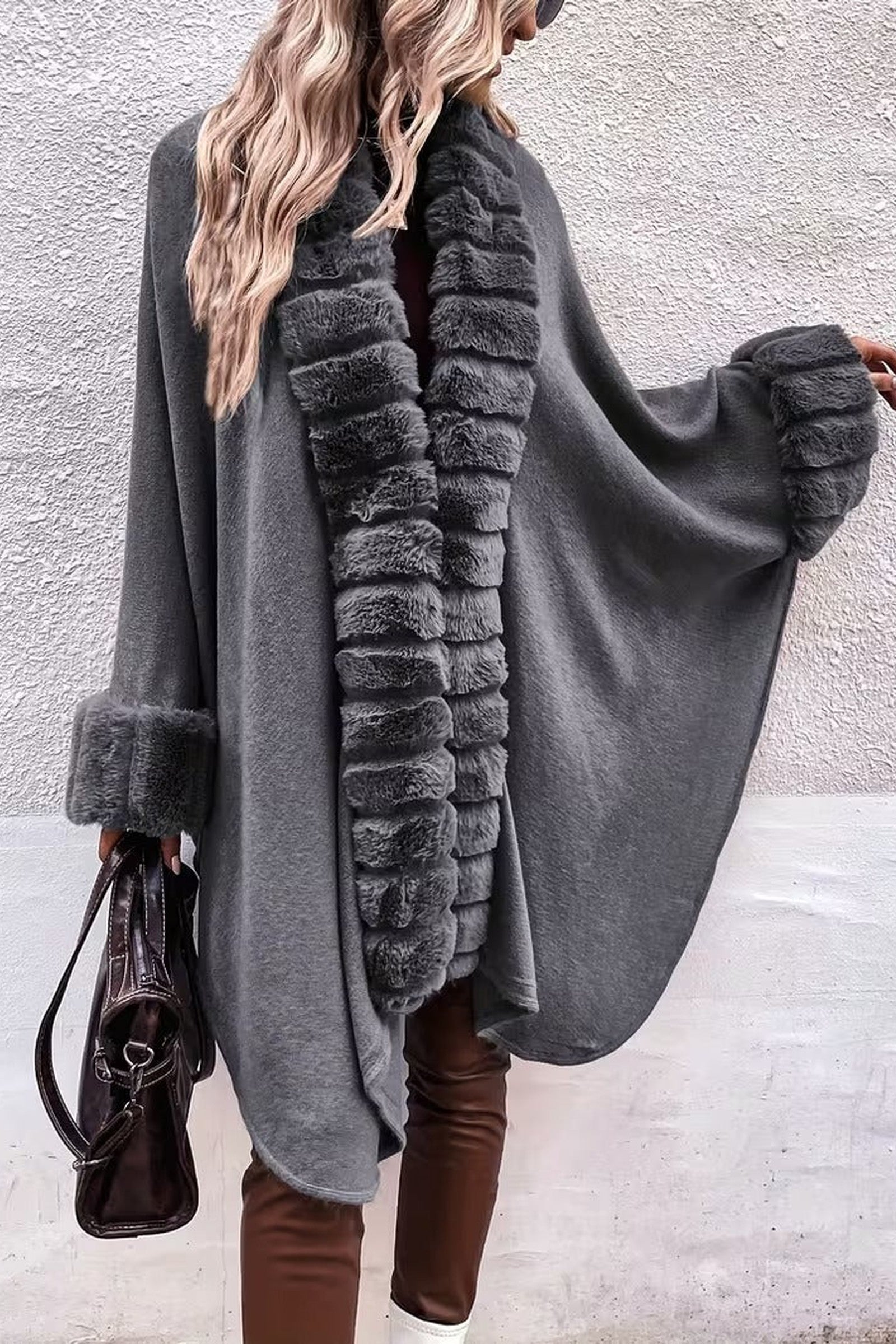 Fur Trim Shawl