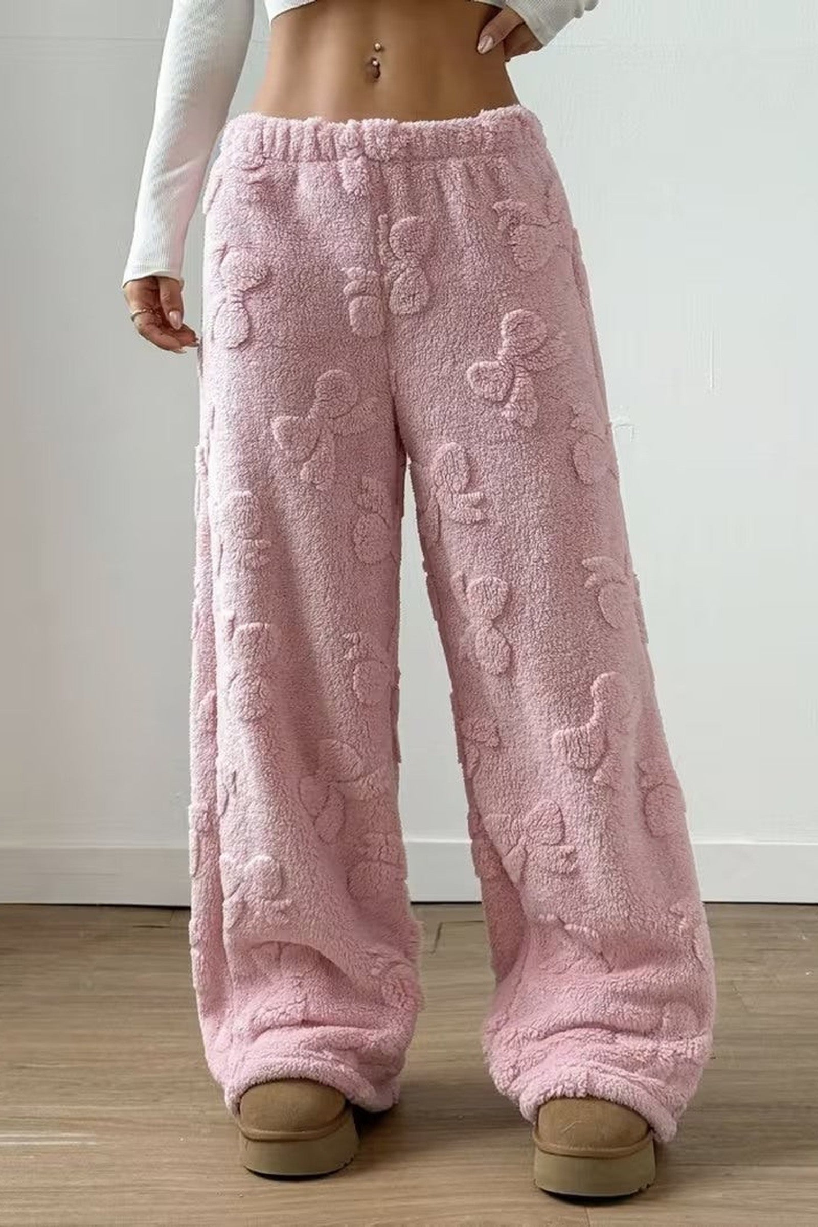 Fuzzy Bow Pants