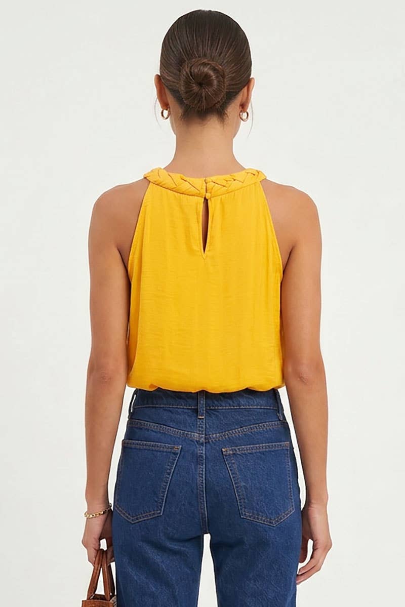 Flat Braided Neckline Tank Top