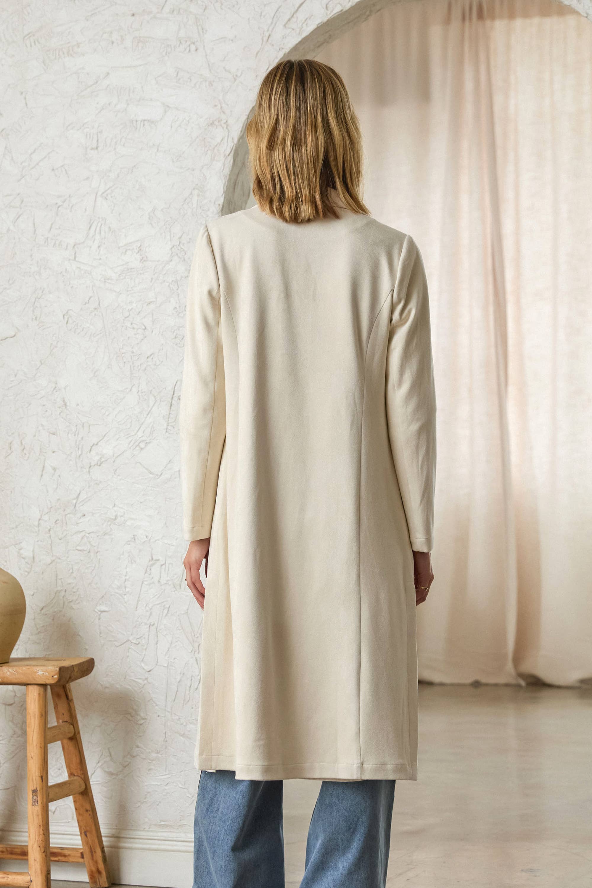 Western Faux Suede Duster Coat