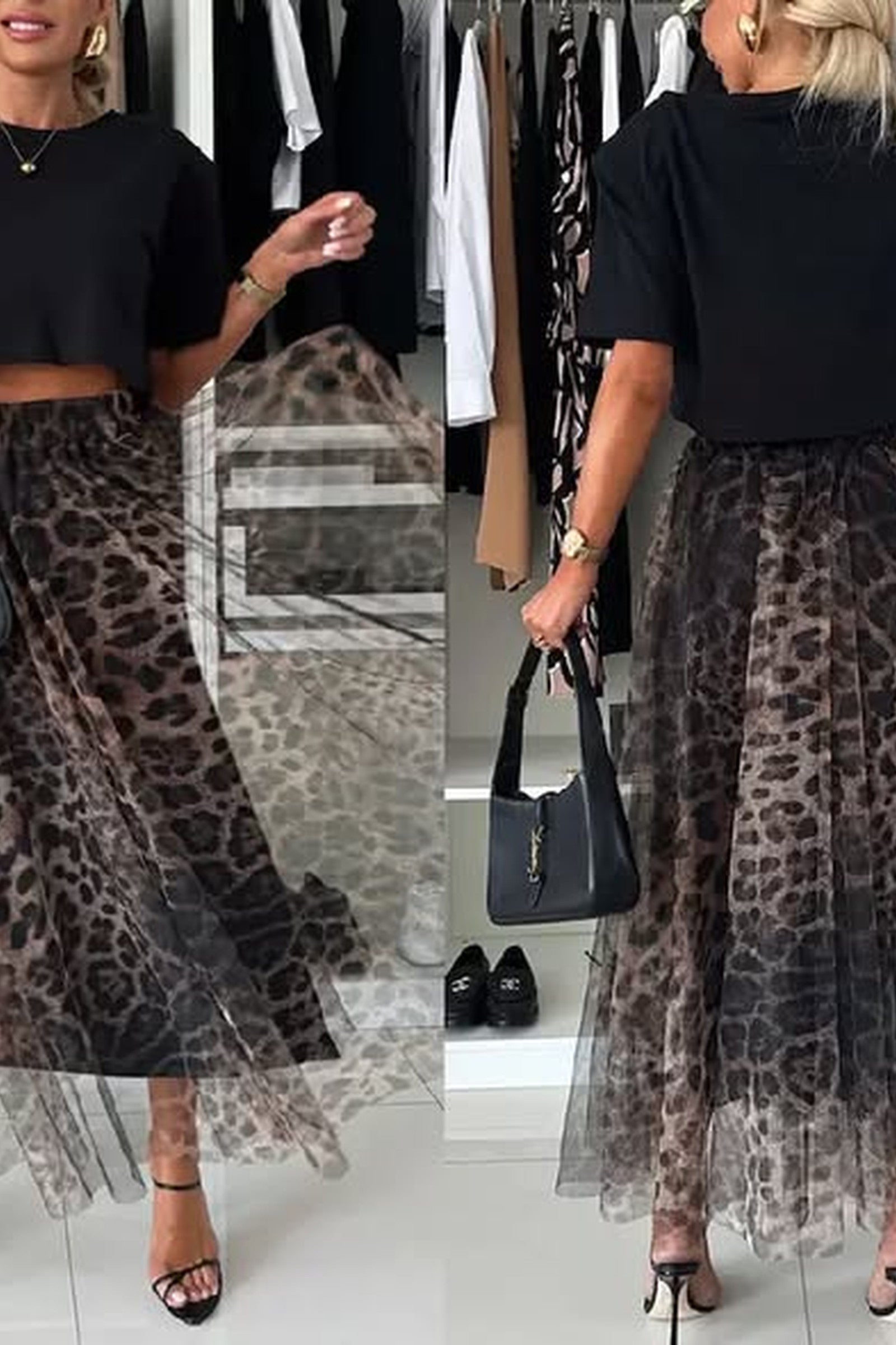Sheer Leopard Skirt