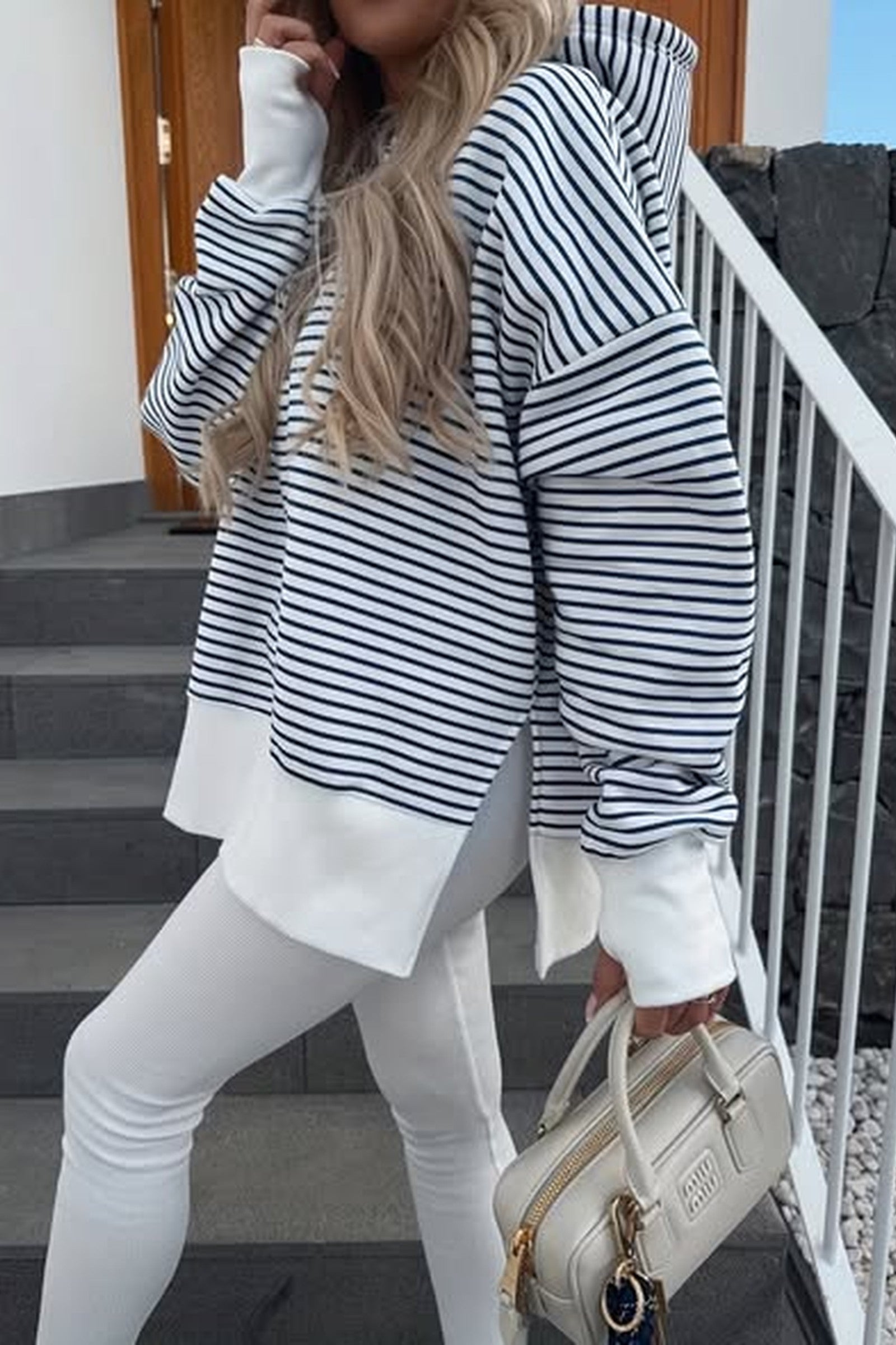 Oversized Stripe Hoodie