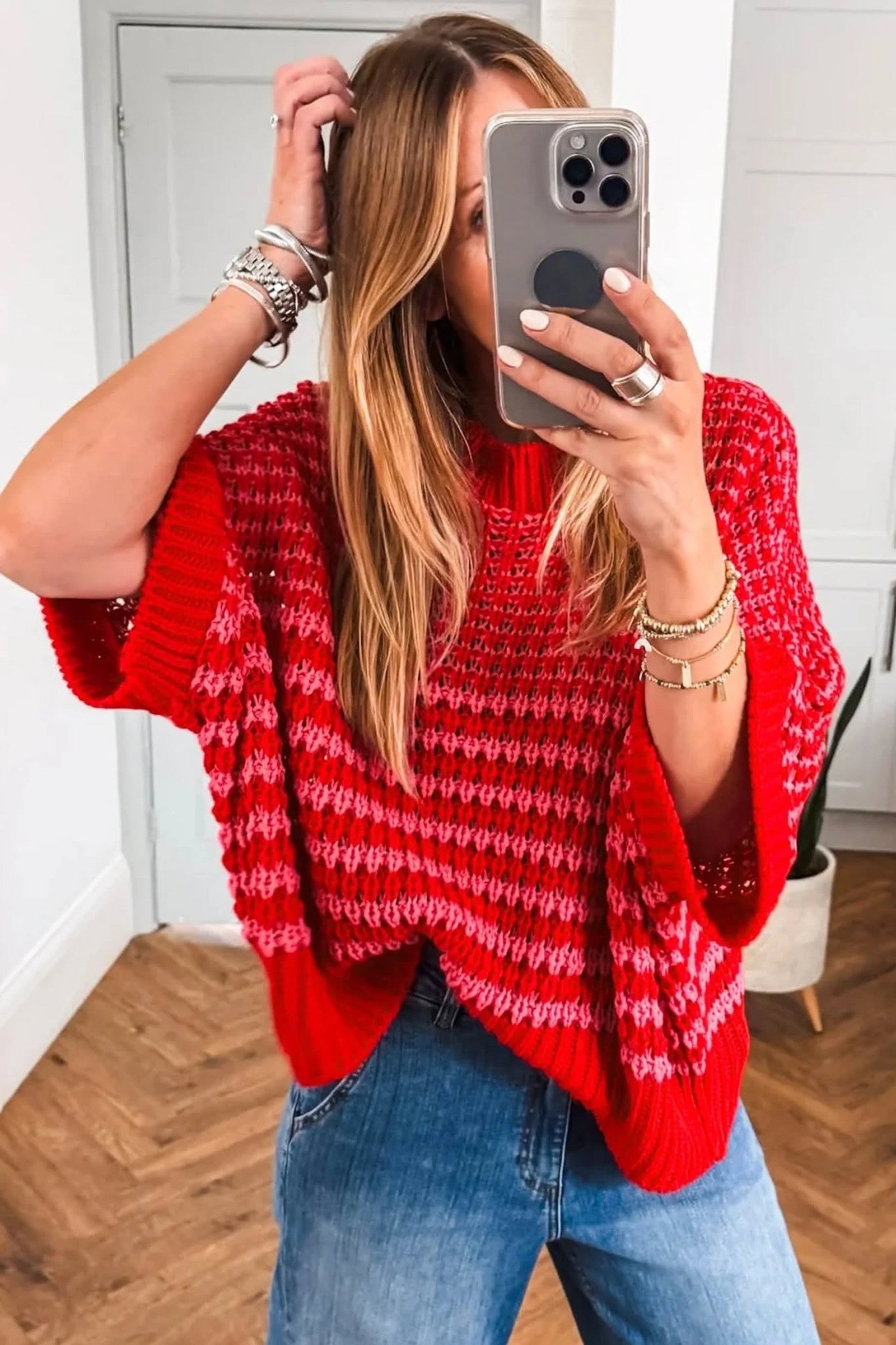 Slouchy Open Weave  Sweater