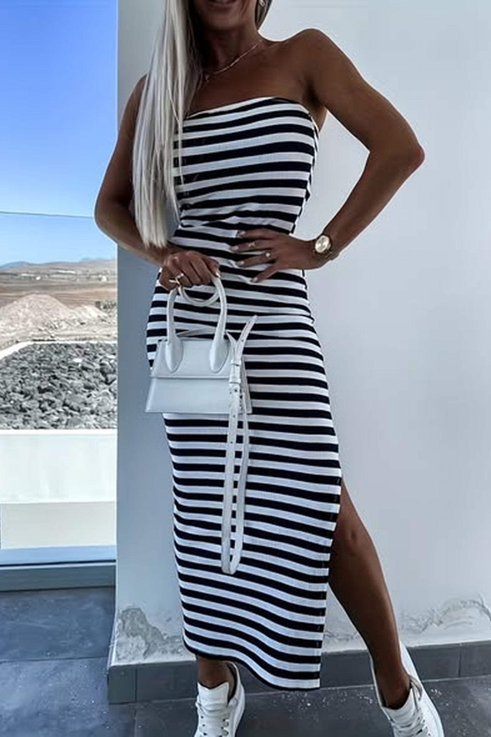 Strapless Stripe Dress