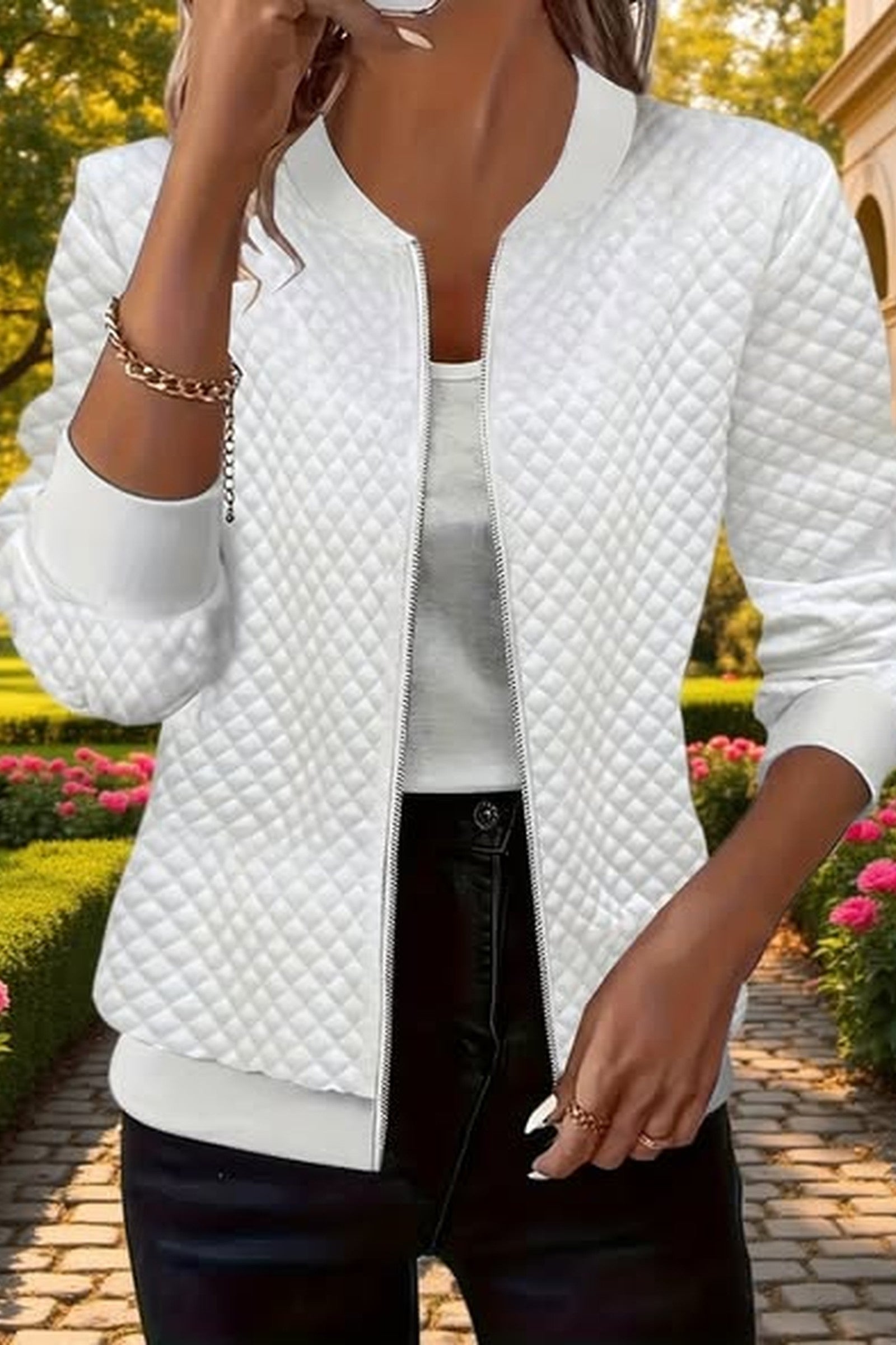 Quilted Bomber Jacket