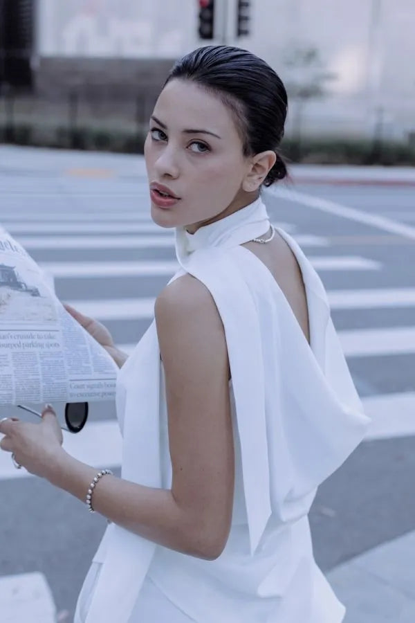 Satin Cowl Back Tank