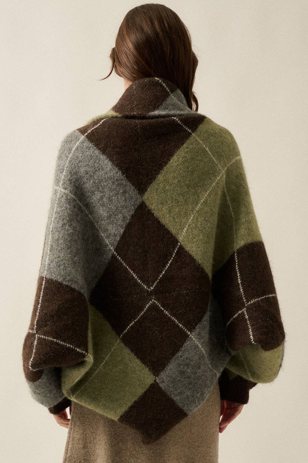 Argyle Jacquard-Knit Cardigan