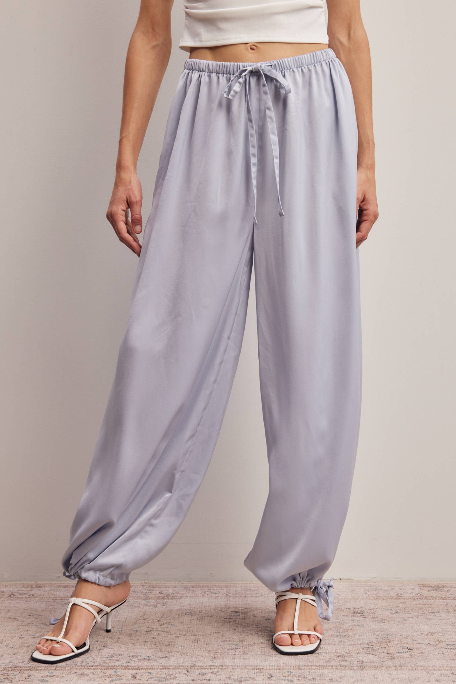 Convertible Wide Leg Tie Hem Pants FP0022