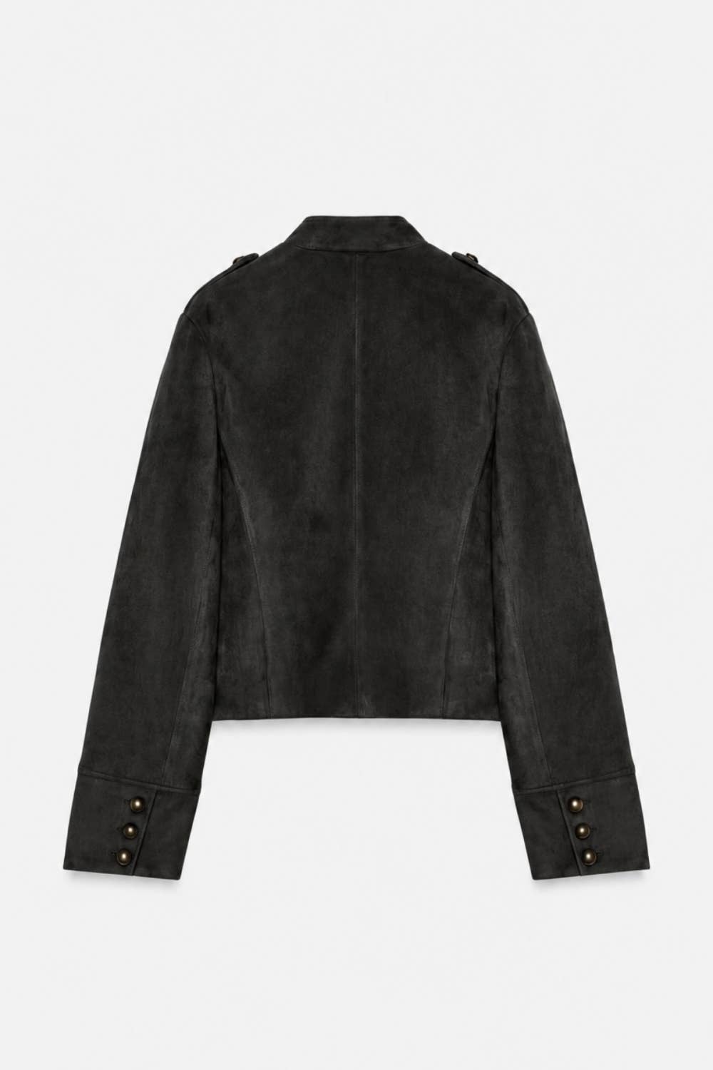 Faux Suede Frog Fastening Jacket