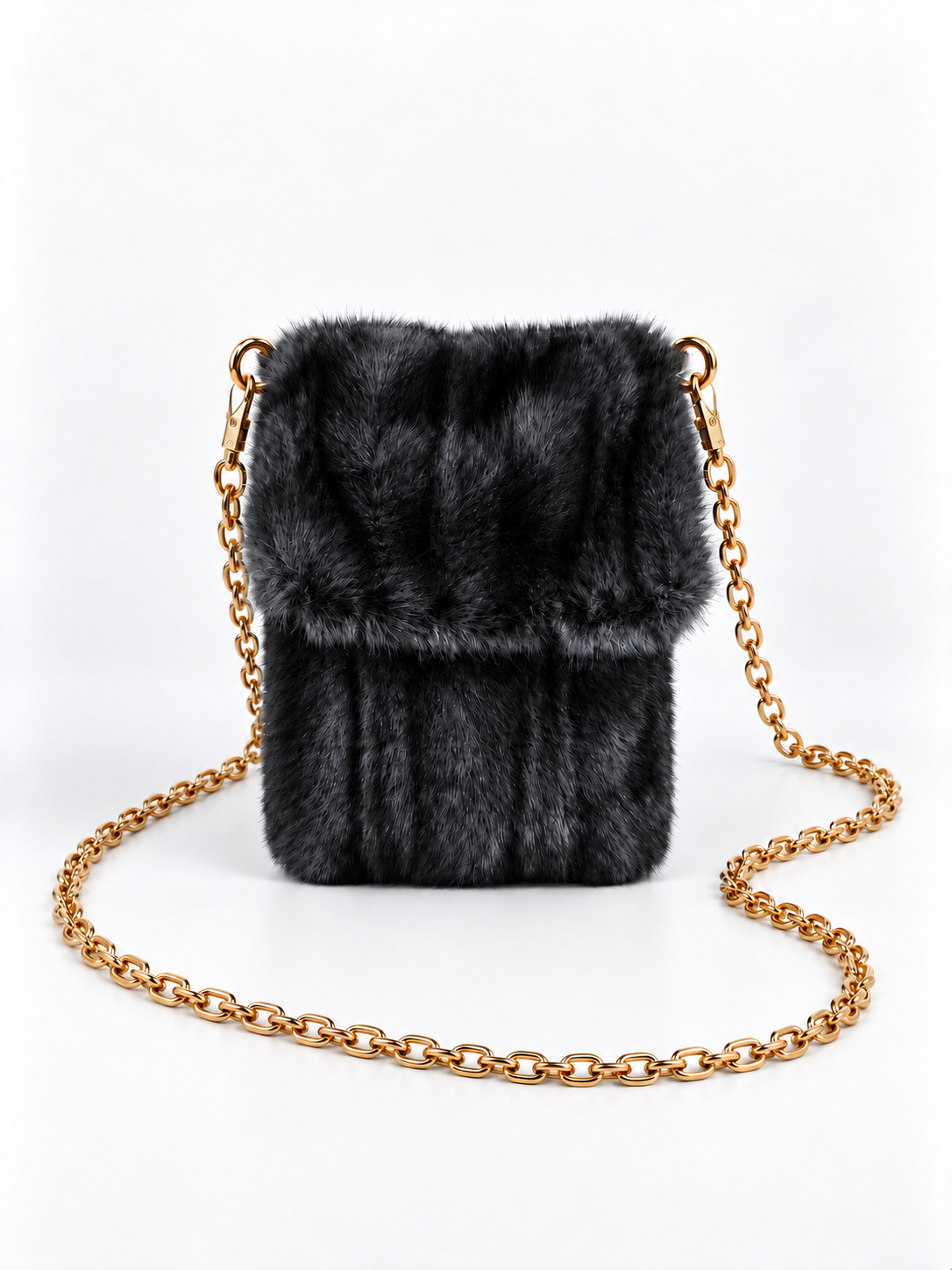Sagg Faux Fur Chain Crossbody Bag