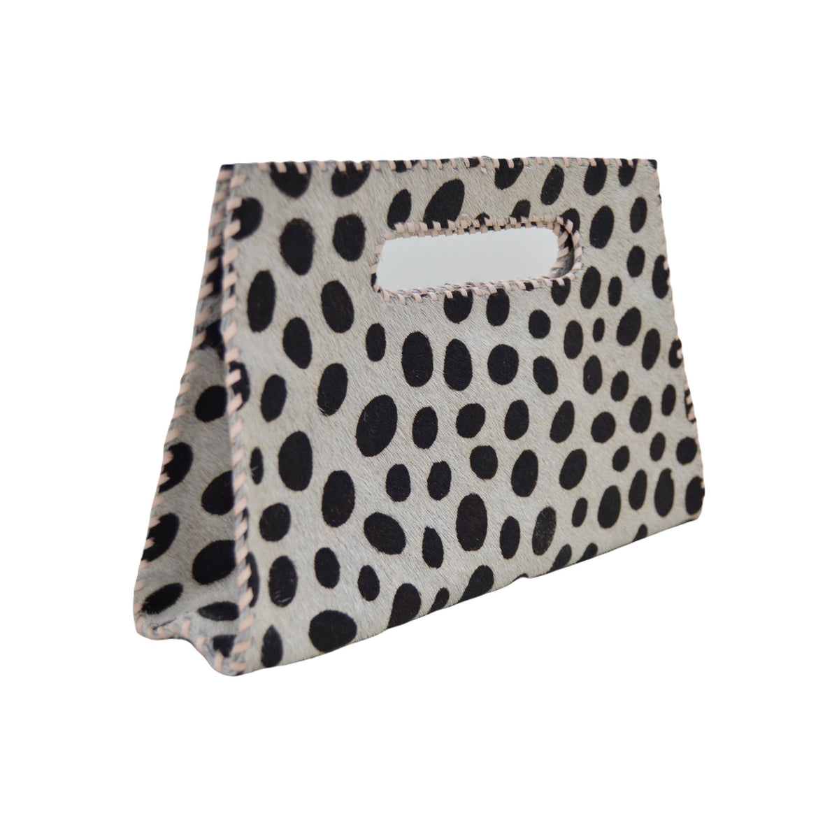 Mia Printed Hairon Leather Clutch
