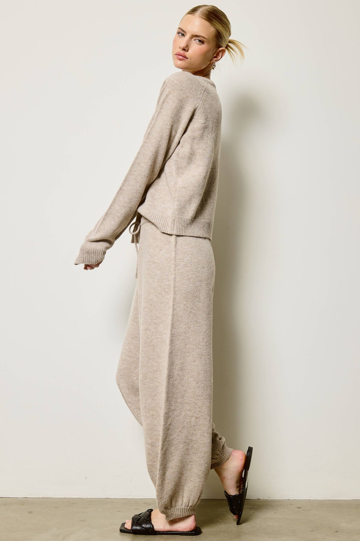 Brushed Knit Cardigan & Balloon Pant Set
