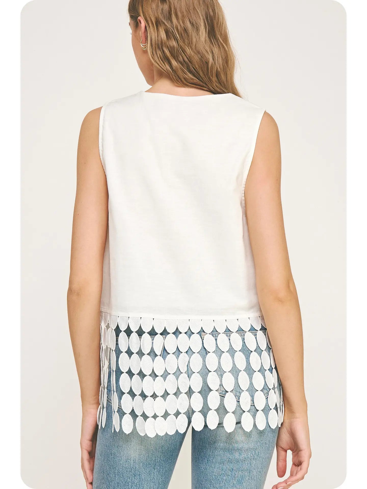 Dot Fringe Tunic Tank